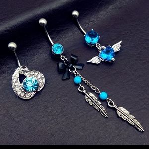 New Arrival!💥💥💥 3 piece belly button ring set!